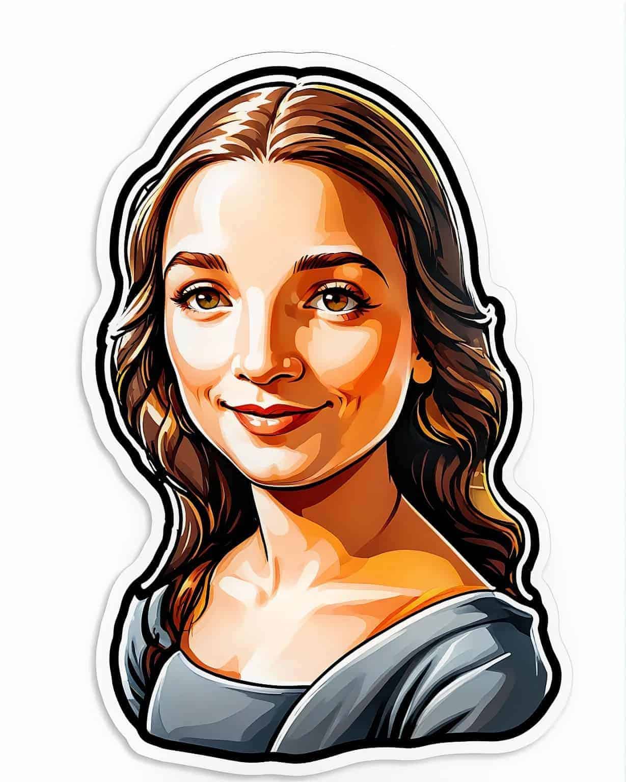 Mona Lisa moderna, arte digital, sorriso cativante, releitura estilizada, blog de arte, retrato feminino