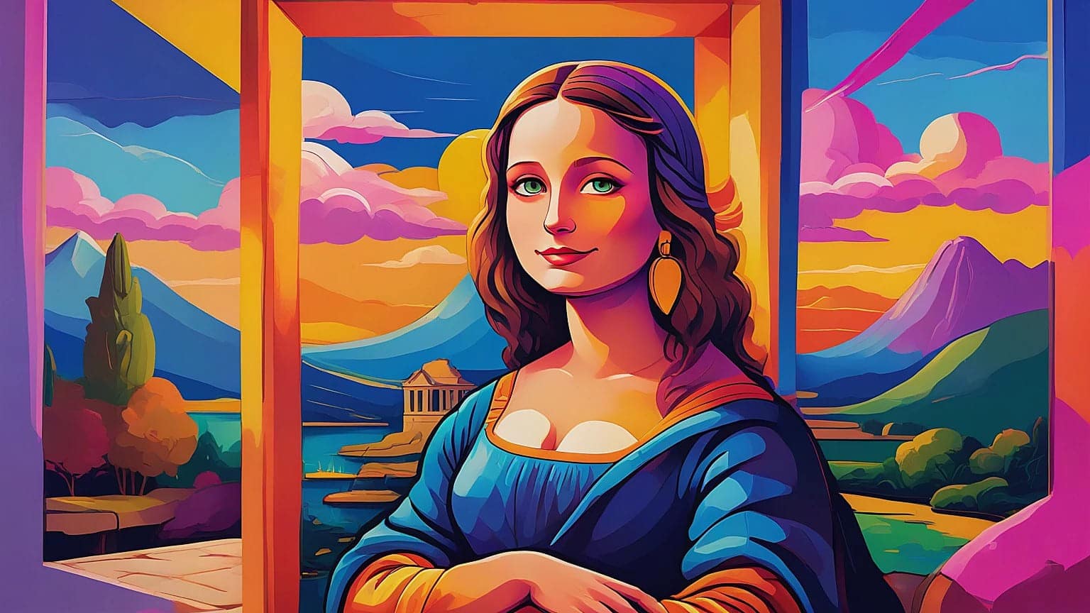 Mona Lisa Hippie Paz e Amor no Sorriso Enigmático