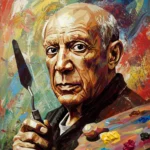 Pablo Picasso. Imagem criada com IA