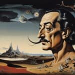 imagem surrealista e sombria que representa o lado sombrio de Salvador Dalí