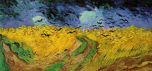 640px-Vincent_van_Gogh_(1853-1890)_-_Wheat_Field_with_Crows_(1890) Campo de Trigo com Corvos