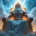 Imagem de IA de Zeus em estilo futurista