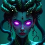 Medusa em arte digital vibrante