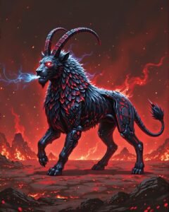 Quimera em estilo sombrio. Imagens de IA mitologia grega
