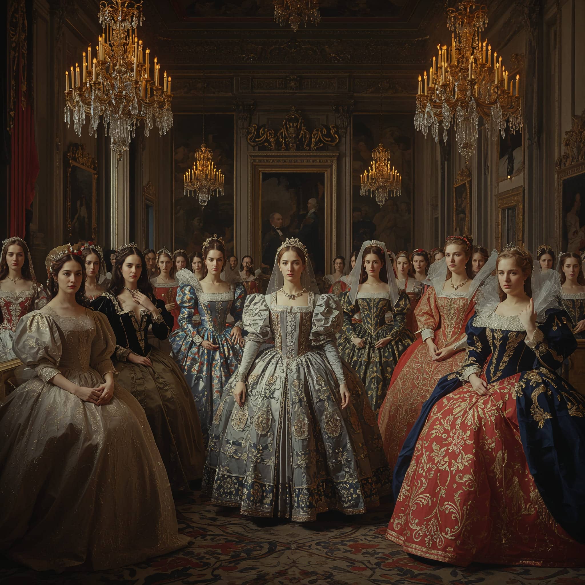 As Meninas corte holográfica IA. Pinturas clássicas IA