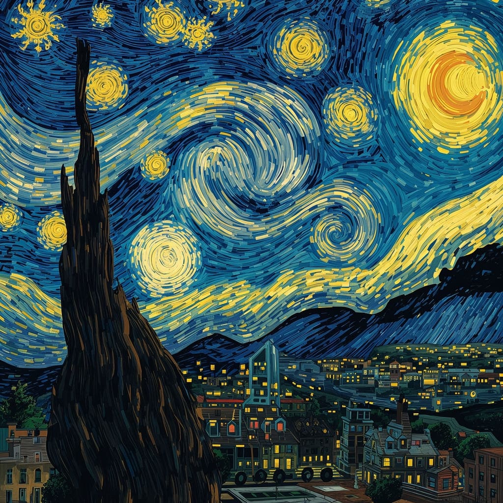Van Gogh amarelo emocional pintura digital
