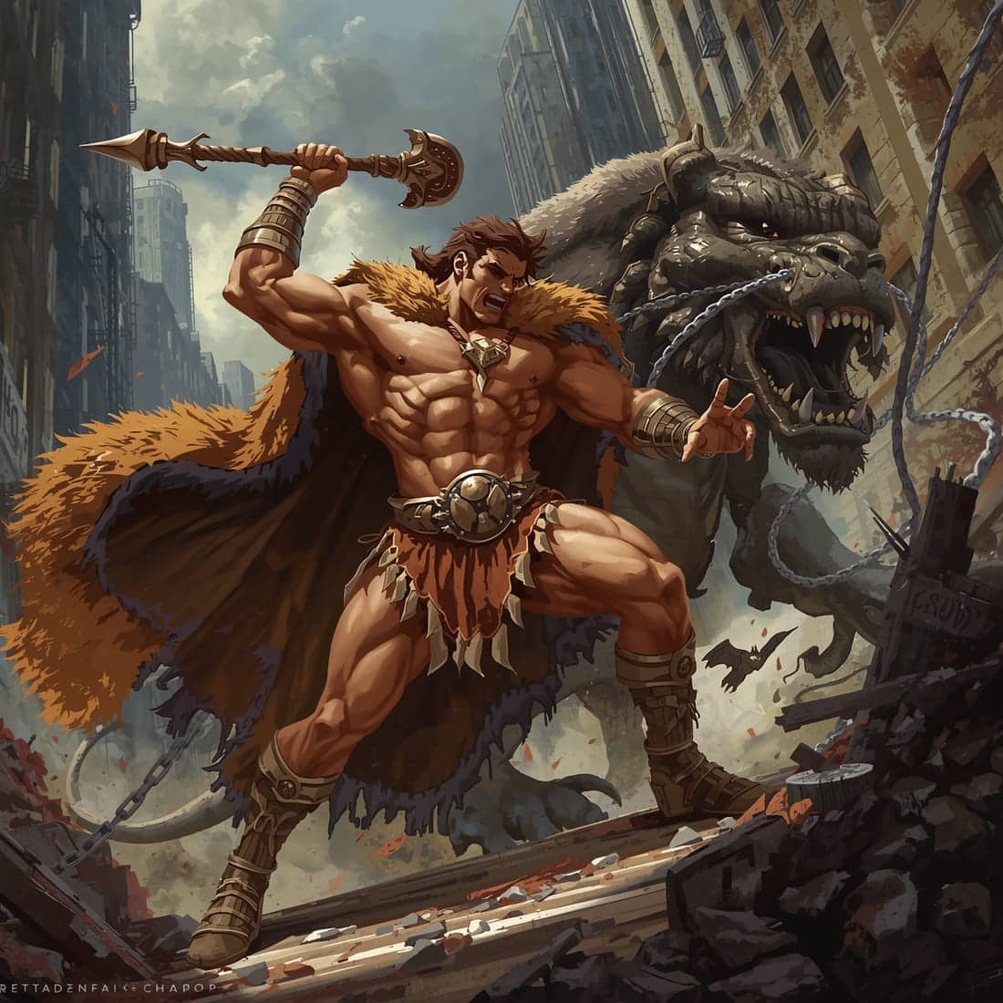 Héracles herói grego IA urbano