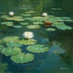 Monet verde serenidade arte digital impressionista