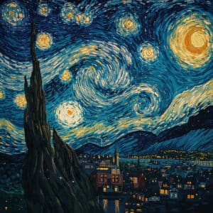 Noite Estrelada galáxia digital IA
