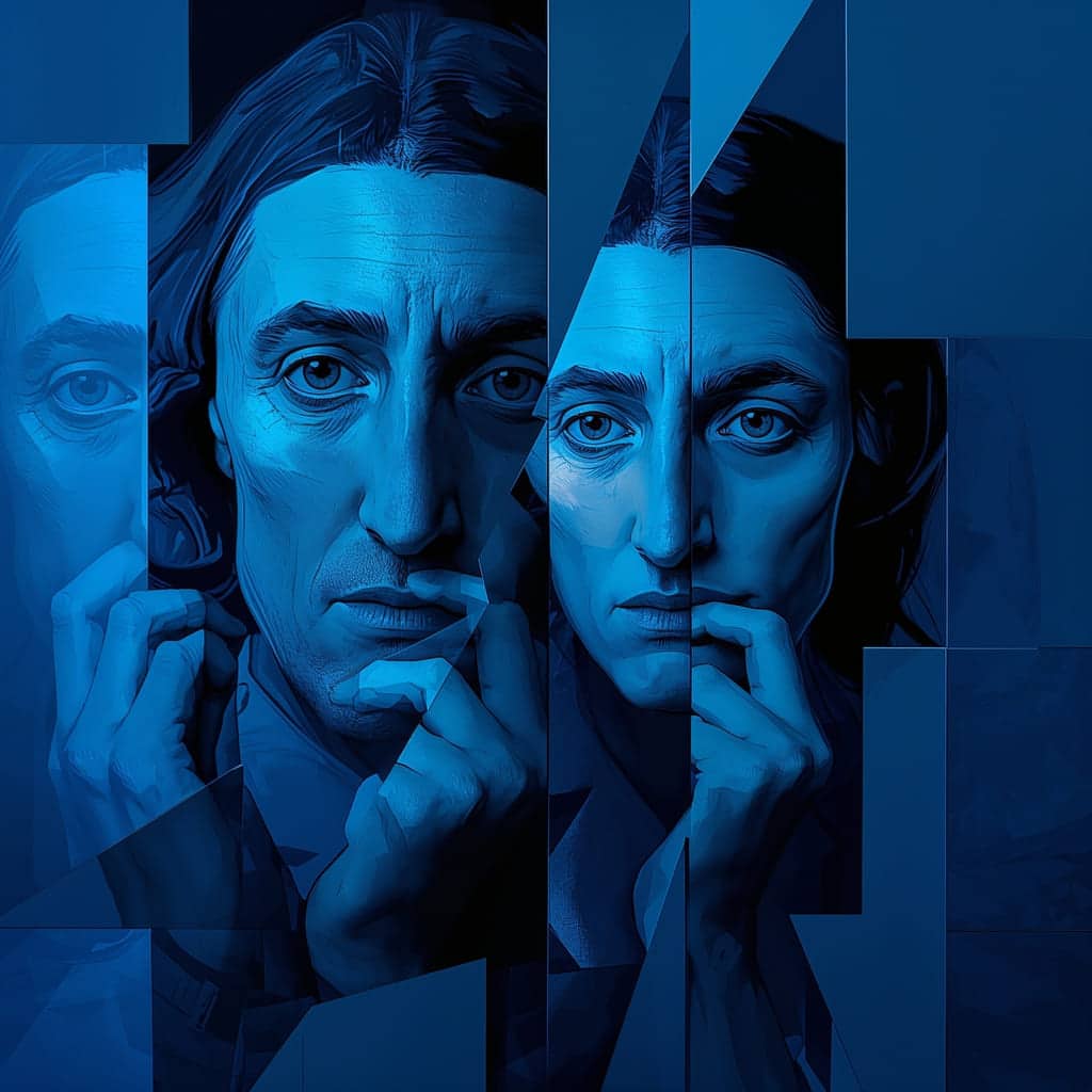 Picasso azul melancólico arte digital cubista
