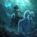 Poseidon deus mares IA subaquático