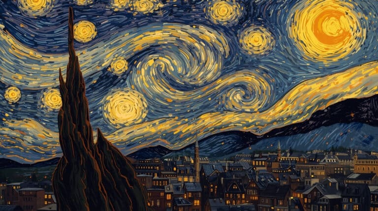 Van Gogh amarelo emocional pintura digital