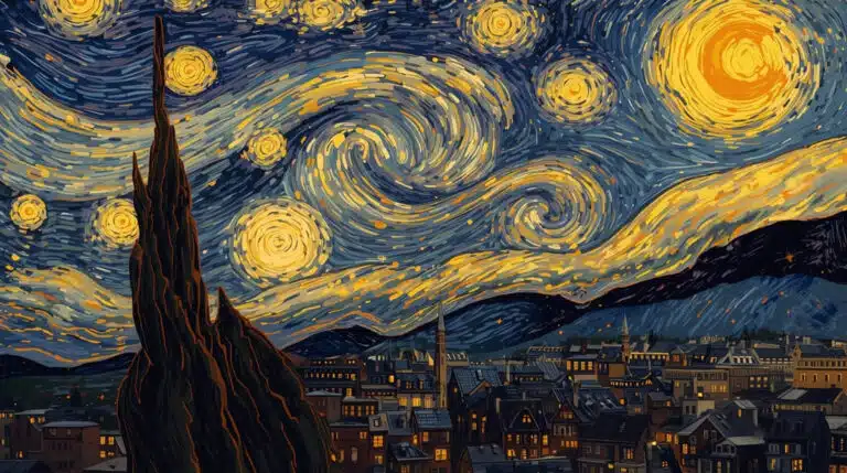 Van Gogh amarelo emocional pintura digital