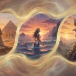 Esfinge, sereia e grifo representando a diversidade das criaturas mitológicas ao redor do mundo