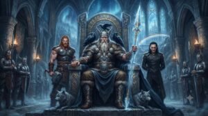 Odin, Thor e Loki, os principais deuses da mitologia nórdica, em Asgard